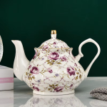 Bloementheepot van keramiek 900 ml — Paarse bloemen