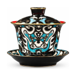 Chinees theeservies van porselein met glazuurdecor