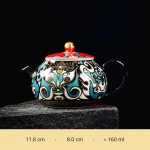 Chinees theeservies van porselein met glazuurdecor — Theepot