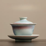 Chinese gaiwan Sancai van keramiek — Kom met deksel