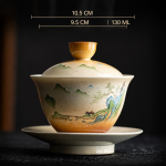 Chinese gaiwan van Dehua-porselein — Landschap 130 ml