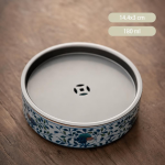 Chinese gaiwan van porselein met bloem of fruitmotief — Rond schaaltje met fruitmotief