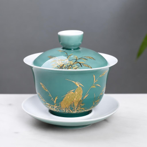Chinese porseleinen gaiwan met schoteltje