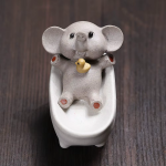 Chinese tea pet met badende dieren van Yixing-klei — Grijze olifant