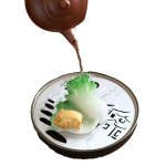 Chinese tea pet met kool en varken van hars