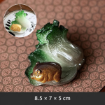 Chinese tea pet met kool en varken van hars
