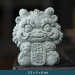 Chinese theefigurine van keramiek met mythische wezens — Met snor en plaquette