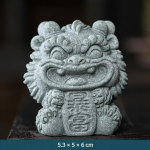 Chinese theefigurine van keramiek met mythische wezens — Open mond met plaquette
