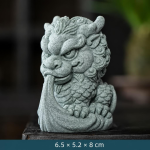 Chinese theefigurine van keramiek met mythische wezens — Zittend met gekrulde manen