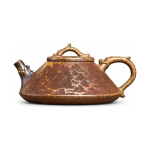 Chinese Yixing theepot van zisha-klei met landschap