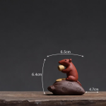 Decoratieve tea pet muis met geldbuidelvormige voet