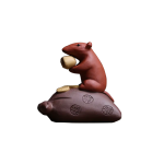 Decoratieve tea pet muis met geldbuidelvormige voet