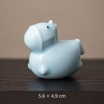 Dierlijke tea pet van blauw-wit porselein — Langwerpig