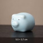 Dierlijke tea pet van blauw-wit porselein — Rond varken