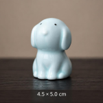 Dierlijke tea pet van blauw-wit porselein — Zittend konijn