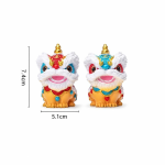 Duo Chinese leeuwenbeeldjes van hars