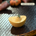 Fruitvormige tea pet van Yixing-klei — Goudgeel schaaltje