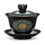 Gaiwan en porselein met gouden decor, 180 ml