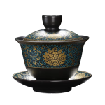 Gaiwan en porselein met gouden decor, 180 ml
