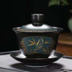 Gaiwan en porselein met gouden decor, 180 ml — Uitwaaierende takken