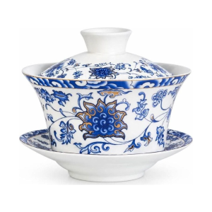 Gaiwan met handbeschilderd Chinees motief