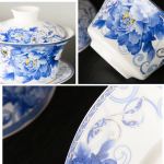 Gaiwan met handbeschilderd Chinees motief