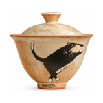 Gaiwan met kat van porselein