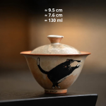Gaiwan met kat van porselein