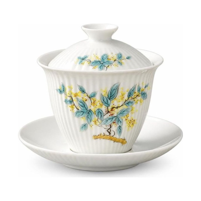 Gaiwan porselein met botanisch decor