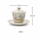 Gaiwan porselein met botanisch decor