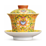 Gaiwan van geglazuurd porselein met deksel
