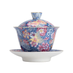 Gaiwan van geglazuurd porselein met deksel