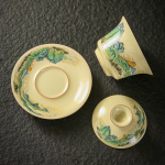 Gaiwan van porselein met berg of bloemmotief