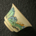 Gaiwan van porselein met berg of bloemmotief