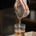 Gaiwan van porselein met bloemendecor