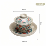 Gaiwan van porselein met bloemendecor