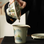Gaiwan van porselein met landschap