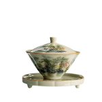 Gaiwan van porselein met landschap