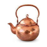 Gehamerde koperen theepot met ingebouwd filter