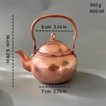 Gehamerde koperen theepot met ingebouwd filter — 16 cm