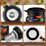 Geïsoleerde theepot met theefilter en RVS binnenkant