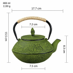 Gietijzeren theepot met filter 800 ml — Geometrisch patroon