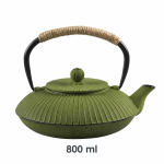 Gietijzeren theepot van ongeveer 800 ml — Olijfgroen