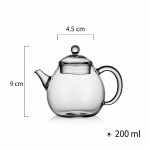 Glazen theepot 200 ml van borosilicaatglas