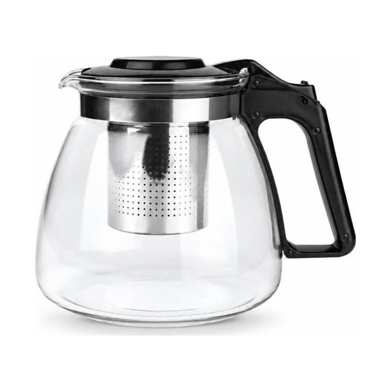 Glazen theepot met filter en geperforeerd mandje