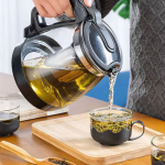 Glazen theepot met filter en geperforeerd mandje