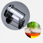 Glazen theepot met filter en kopjes