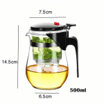 Glazen theepot met filter en kopjes — Theepot 500 ml