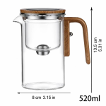 Glazen theepot met filter en magnetische knop — 520 ml