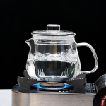 Glazen theepot met filter van borosilicaatglas